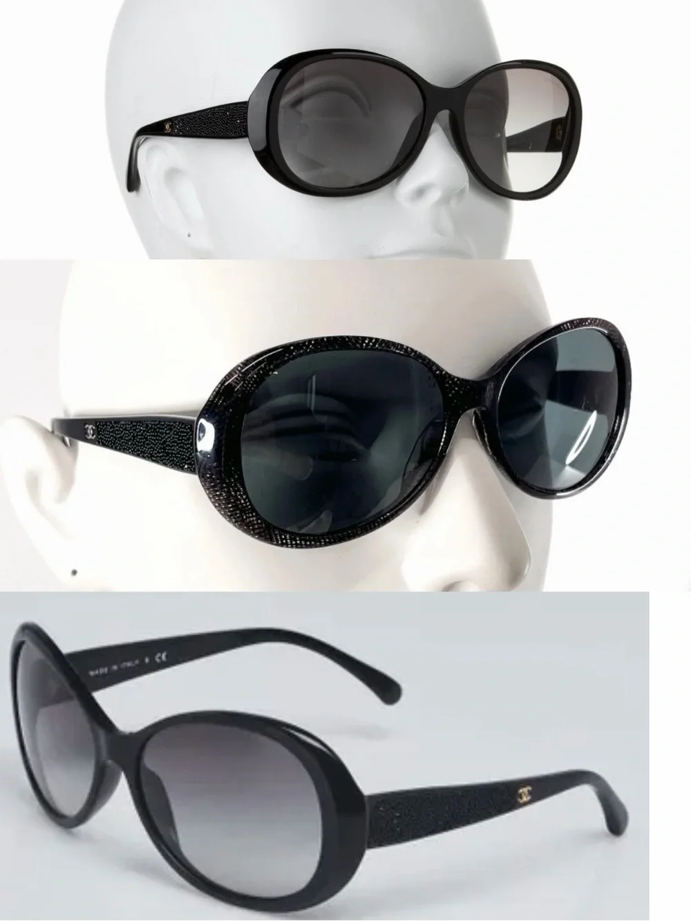 Authentic ~ Vintage ~ CHANEL Purplish Acetate Oval w/Crystal Sunglasses ~ 5165-B